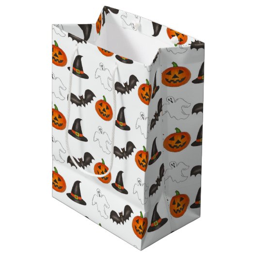 Sac Cadeau Moyen Trick or Treat Halloween chauve-chauve-souris Citr (Devant Angle)