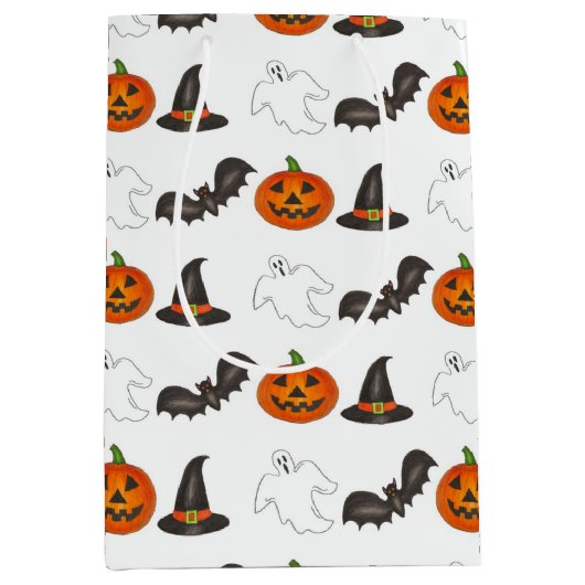 Sac Cadeau Moyen Trick or Treat Halloween chauve-chauve-souris Citr (Devant)