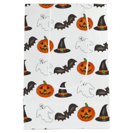 Sac Cadeau Moyen Trick or Treat Halloween chauve-chauve-souris Citr (Dos)