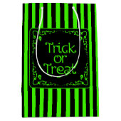 Sac Cadeau Moyen Trick ou traitement vert mince (Devant)