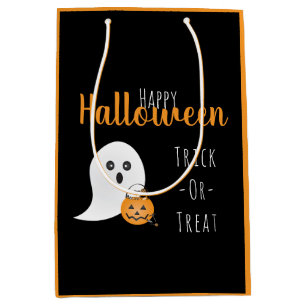 Sac Cadeau Moyen Trick Ou Traiter Happy Halloween Ghost Éffrayant