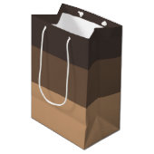 Sac Cadeau Moyen Trois nuances de café Brown (Devant Angle)