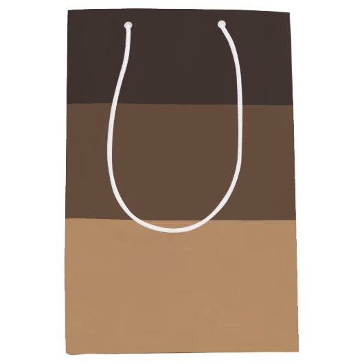 Sac Cadeau Moyen Trois nuances de café Brown (Devant)