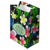 Sac Cadeau Moyen Tropical Birthday Floral Medium Gift Bag (Devant Angle)