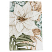 Sac Cadeau Moyen Tropical Blue White Flowers Wedding (Devant)