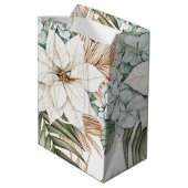 Sac Cadeau Moyen Tropical Blue White Flowers Wedding (Dos Angle)