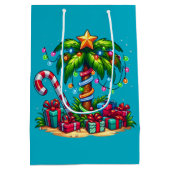 Sac Cadeau Moyen Tropical Christmas Holiday Palm Tree (Dos)