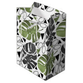 Sac Cadeau Moyen Tropical print monstera leaves scissors jungle exo (Dos Angle)