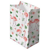 Sac Cadeau Moyen Tropical rose Flamingo (Devant Angle)