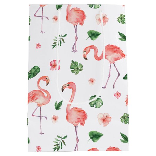 Sac Cadeau Moyen Tropical rose Flamingo (Dos)