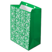 Sac Cadeau Moyen Tuiles marocaines - Jade vert et blanc (Dos Angle)