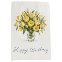 Tulipes jaunes Joyeux Anniversaire