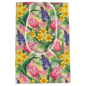 Sac Cadeau Moyen Tulips, Daffodils, Hyacinths in Alcohol Ink Style (Devant)