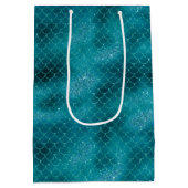 Sac Cadeau Moyen Turquoise Aqua Blue Sparkle Parties scintillant Si (Dos)
