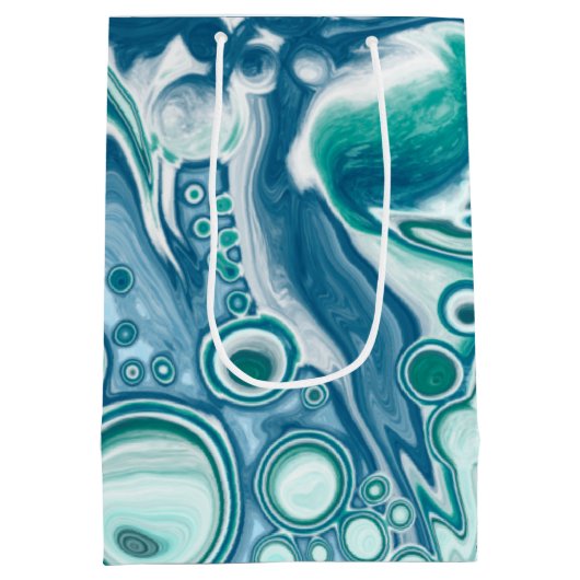 Sac Cadeau Moyen Turquoise Bleu Turquoise (Dos)