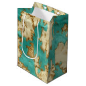 Sac Cadeau Moyen Turquoise Brown Cream Animal Cowhide Western (Devant Angle)