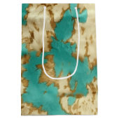 Sac Cadeau Moyen Turquoise Brown Cream Animal Cowhide Western (Dos)