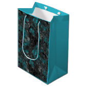 Sac Cadeau Moyen Turquoise et gris (Devant Angle)