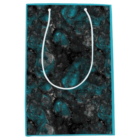 Sac Cadeau Moyen Turquoise et gris (Devant)