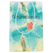 Sac Cadeau Moyen Turquoise Turquoise et Jaune (Devant)