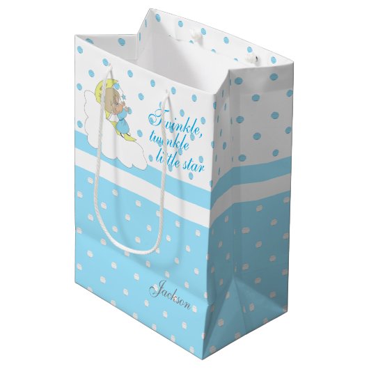 Sac Cadeau Moyen Twinkle, Twinkle Little Star - Baby Blue (Devant Angle)