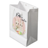 Sac Cadeau Moyen Two Easter Bunnies Personalized Gift Bag (Devant Angle)