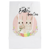 Sac Cadeau Moyen Two Easter Bunnies Personalized Gift Bag (Dos)