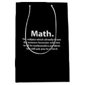 Sac Cadeau Moyen Typographie Mathématique Drôle de Maths (Devant)