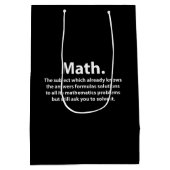 Sac Cadeau Moyen Typographie Mathématique Drôle de Maths (Dos)