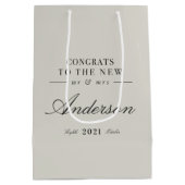 Sac Cadeau Moyen Typographie moderne et classe M. et Mme mariage (Dos)