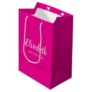 Sac Cadeau Moyen Typographie personnalisée de demoiselle d'honneur 