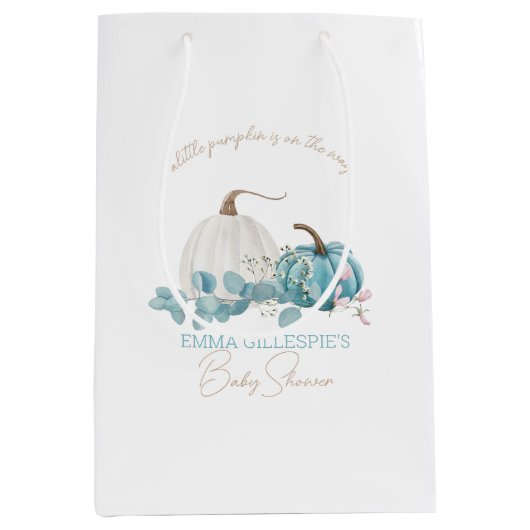 Sac Cadeau Moyen Un Baby shower Automne Un Peu Citrouille (Devant)