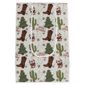 Sac Cadeau Moyen Un Cowboy Joyeux Cadeau de Noël (Dos)