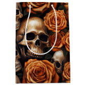Sac Cadeau Moyen Un crâne et une série Rose 9 (Devant)