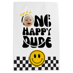 Sac Cadeau Moyen Un joyeux Dude Photo personnalisée Premier anniver