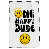 Sac Cadeau Moyen Un joyeux Mec, Joyeux Visage Premier Anniversaire (Devant)