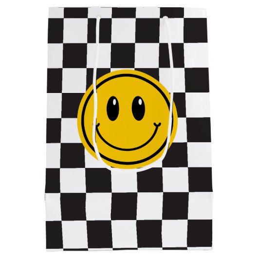 Sac Cadeau Moyen Un joyeux Mec, Joyeux Visage Premier Anniversaire (Dos)