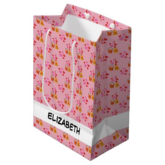 Sac Cadeau Moyen Un long Motif de coeur d'amour (Devant Angle)