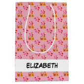 Sac Cadeau Moyen Un long Motif de coeur d'amour (Devant)