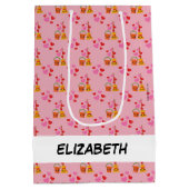 Sac Cadeau Moyen Un long Motif de coeur d'amour (Dos)