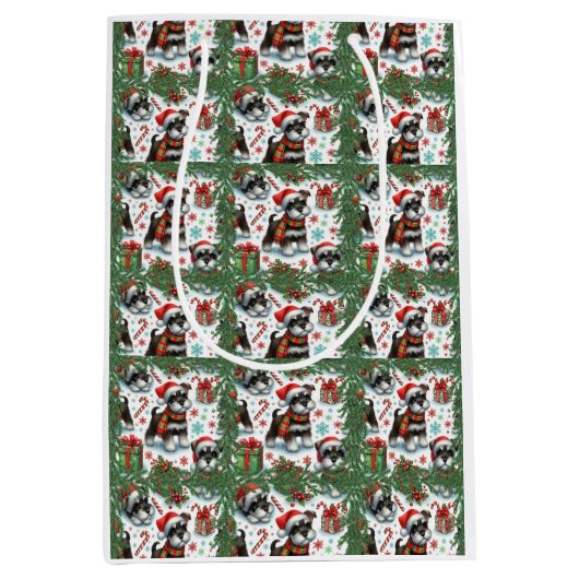 Sac Cadeau Moyen Un Noël très schnauzer (Devant)