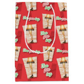 Sac Cadeau Moyen Une histoire de Noël | Motif de lampes à lèvres (Devant)