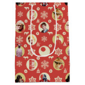 Sac Cadeau Moyen Une histoire de Noël Rétro Snowflake Motif (Dos)