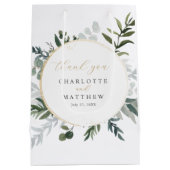 Sac Cadeau Moyen Une verdure élégante | Mariage or Merci (Dos)