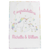 Sac Cadeau Moyen Unicorne Baby shower Pastel Rainbow (Devant)