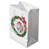 Sac Cadeau Moyen Unicorne magique de Noël (Devant Angle)