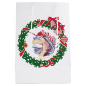 Sac Cadeau Moyen Unicorne magique de Noël (Dos)