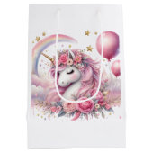 Sac Cadeau Moyen Unicorne rose (Dos)