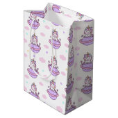 Sac Cadeau Moyen  Unicorns on Planets Magical Space Pattern  (Dos Angle)