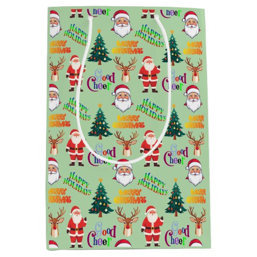 Sac Cadeau Moyen Unique Christmas Pattern Place on Medium Gift Bag (Devant)